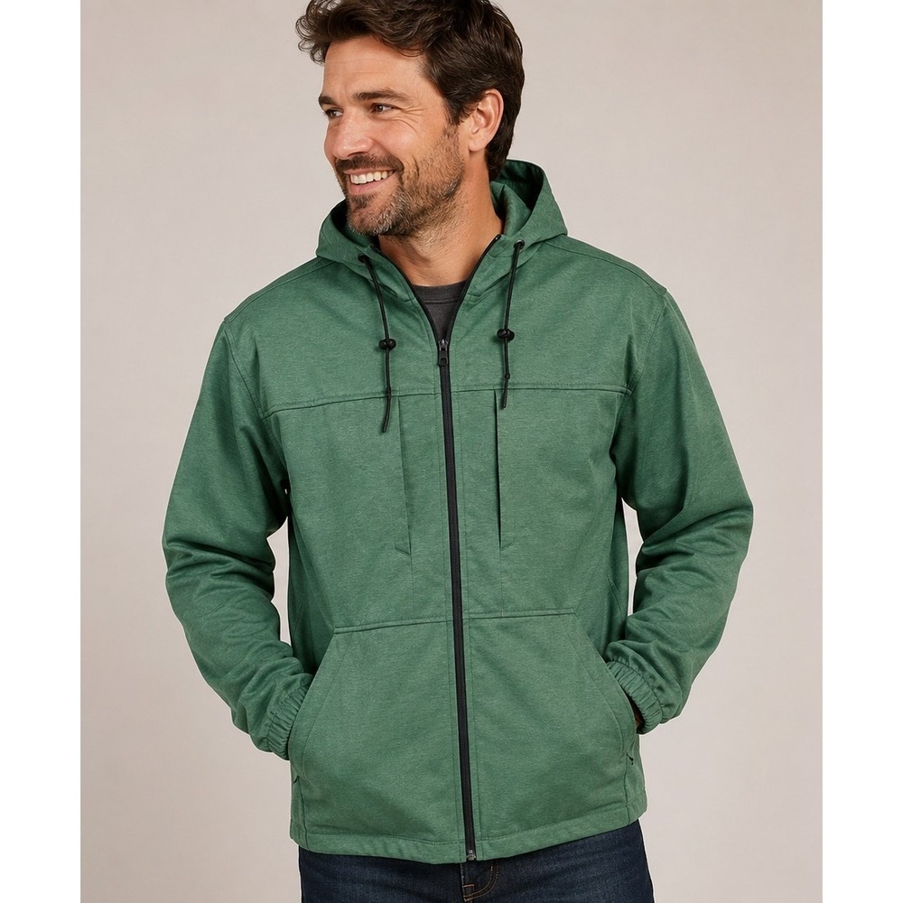 Duluth Trading Co Green Performance Hooded Jacket Men's L Lightweight Softshell